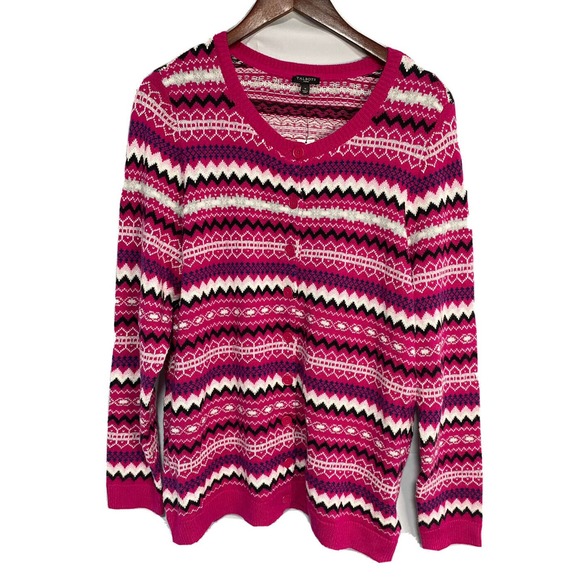 NWT Talbots Womens Sweater‎ Cardigan Scoop Neck Top Full Button Lambswool Size X - Picture 1 of 4
